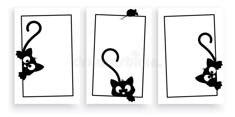 Vários Desenhos Animados Bonito Gatos Pretos Silhuetas Para Design Royalty  Free SVG, Cliparts, Vetores, e Ilustrações Stock. Image 15513619