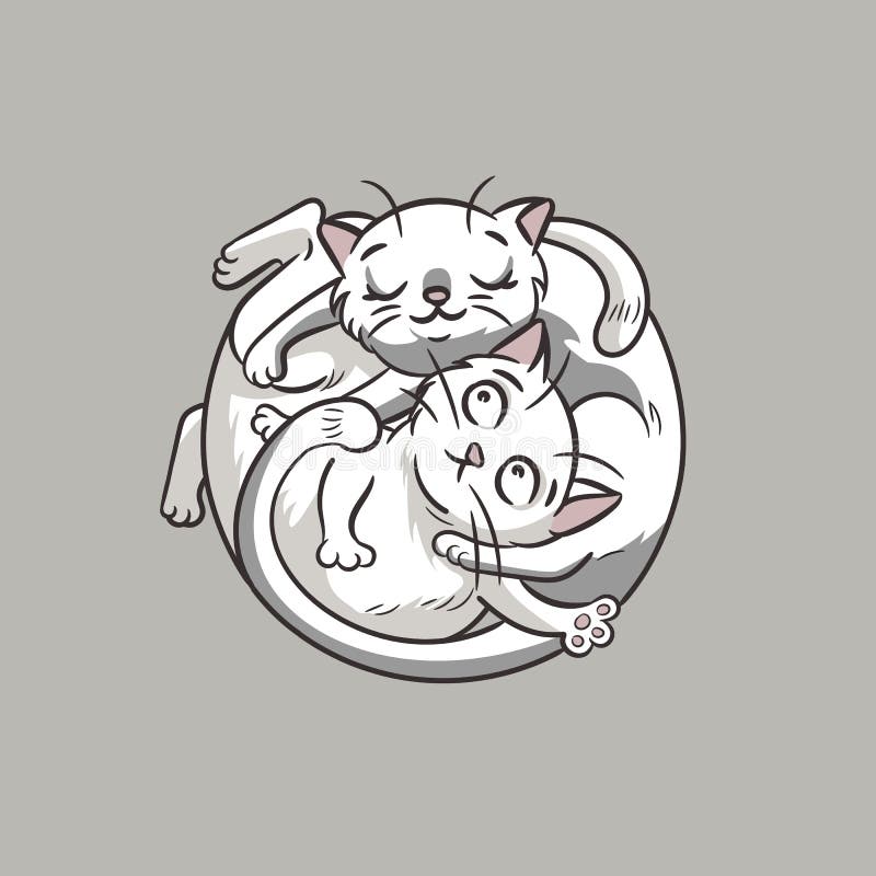 Gatos bonitos no cartaz do amor, cartão romântico, o dia de Valentim, ilustração do vetor ilustração royalty free Gatos bonitos no cartaz do amor, cartão romântico, o dia de Valentim, ilustração do vetor ilustração royalty free