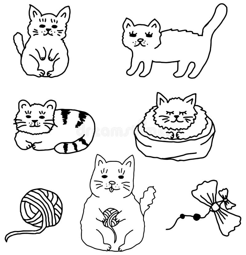 Gatos-de-gemido Desenho Infantil Ilustração do Vetor - Ilustração