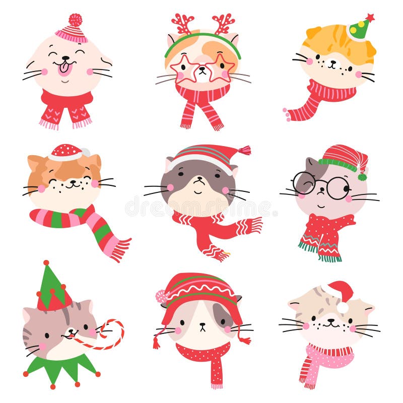 Pegatinas de gato gatos divertidos insignia de gatito o parche con  elementos lindos personajes de dibujos animados etiqueta de mascota para  niños tienda de mascotas o conjunto de vectores exactos de moda