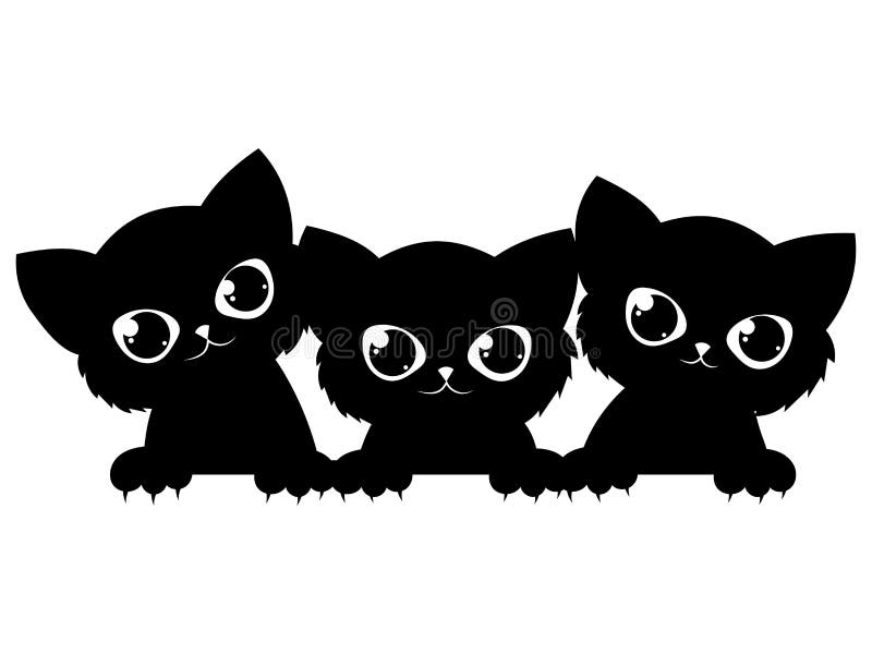 Grupo Da Coleção Do Gato Preto Dos Desenhos Animados Ilustração do Vetor -  Ilustração de horror, luta: 126375868