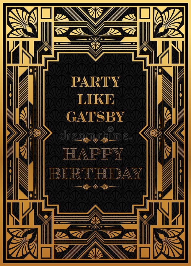 Diseño De Invitaciones De Cumpleaños Con Estilo Art Deco Gatsby Geométrico  Ilustración del Vector - Ilustración de boda, lujo: 172692163
