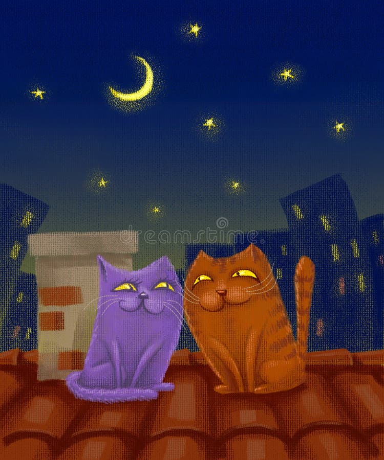 Gatti nell'amore illustrazione di stock Gatti nell'amore illustrazione di stock