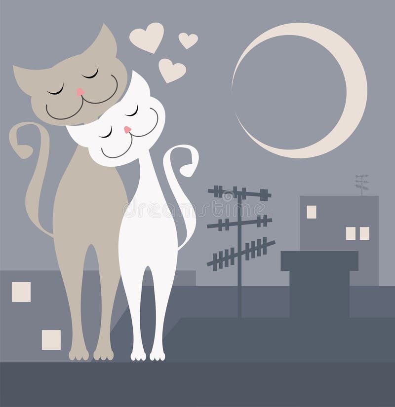 Gatti nell'amore royalty illustrazione gratis Gatti nell'amore royalty illustrazione gratis
