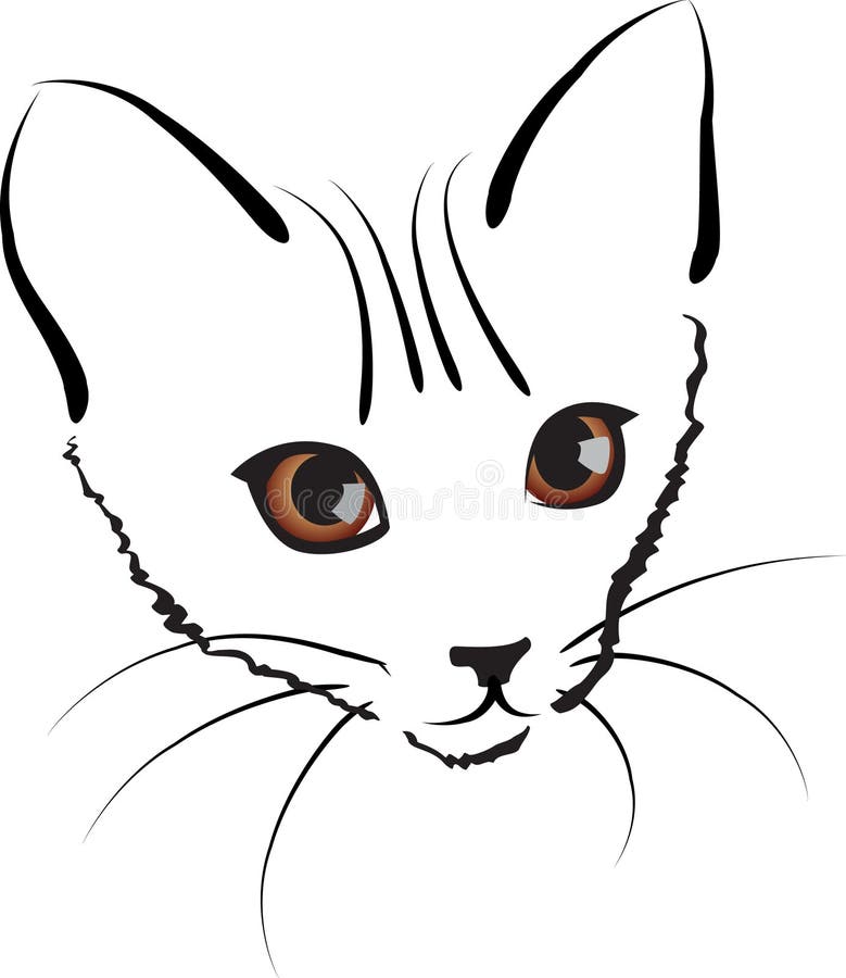 Gattino sveglio illustrazione vettoriale Gattino sveglio illustrazione vettoriale