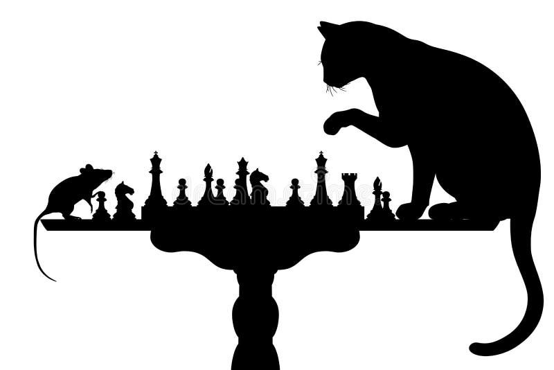 Gatto che gioca con il mouse illustrazione di stock Gatto che gioca con il mouse illustrazione di stock