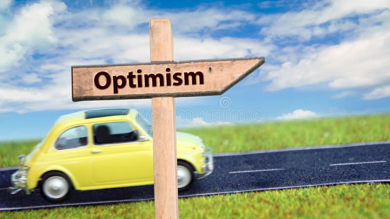 Gatuskylt till Optimism