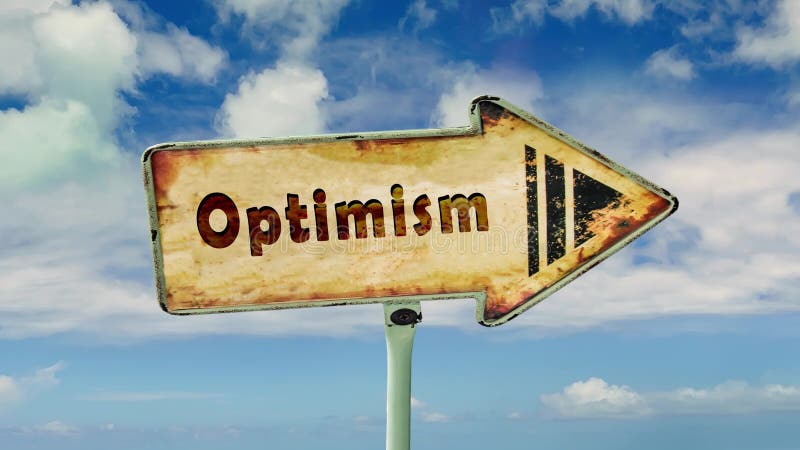 Gatuskylt till Optimism