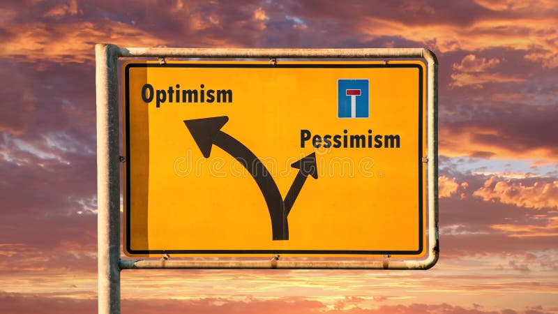 Gatutecken till optimism kontra pessimism