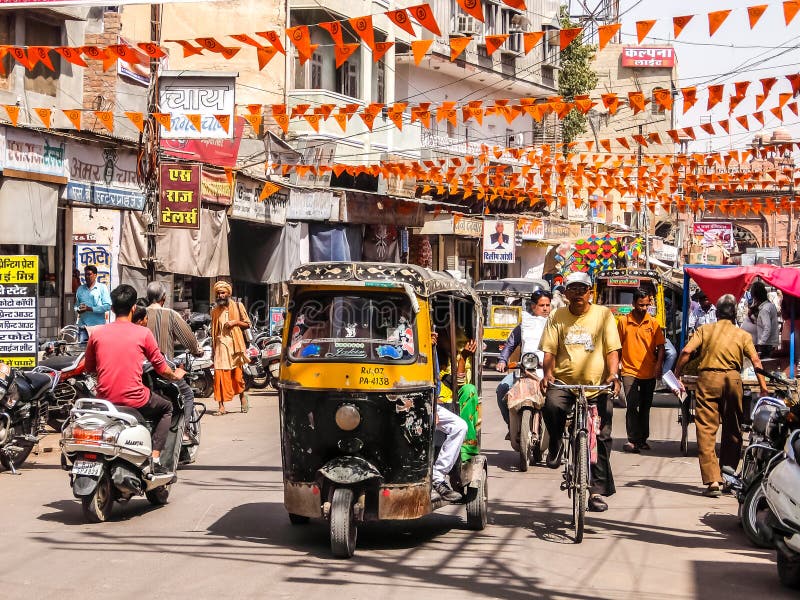 Gatutrafik i Bikaner royaltyfria foton Gatutrafik i Bikaner royaltyfria foton