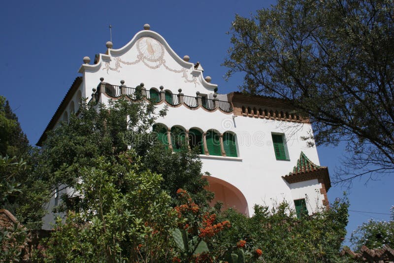 Gaudi s Park Guell in Barcelona - Spanish house