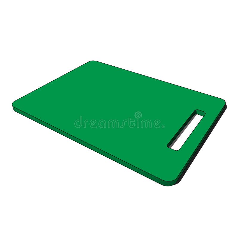 Gaură de carton pentru bucătărie din plastic verde cu imagine 3d stock illustration