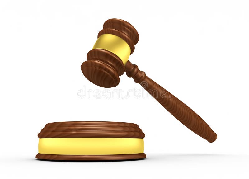 Gavel and Court Symbols of Law Stock Vector Illustration of