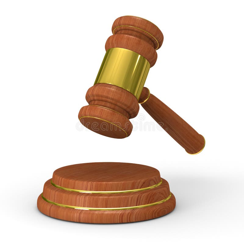 Gavel do leilão no branco ilustração stock Gavel do leilão no branco ilustração stock