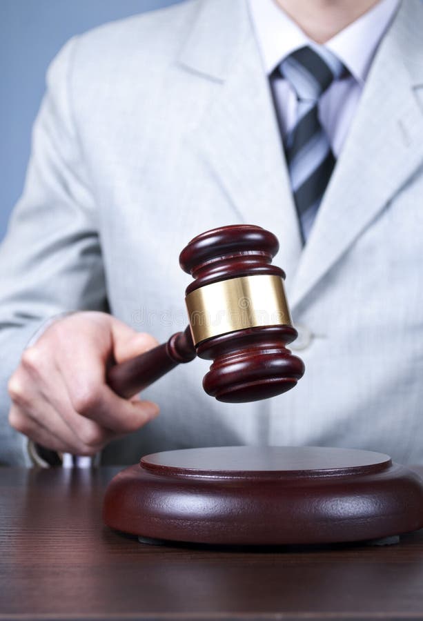 Gavel and a Name Plate with the Engraving Criminal Law Stock Photo