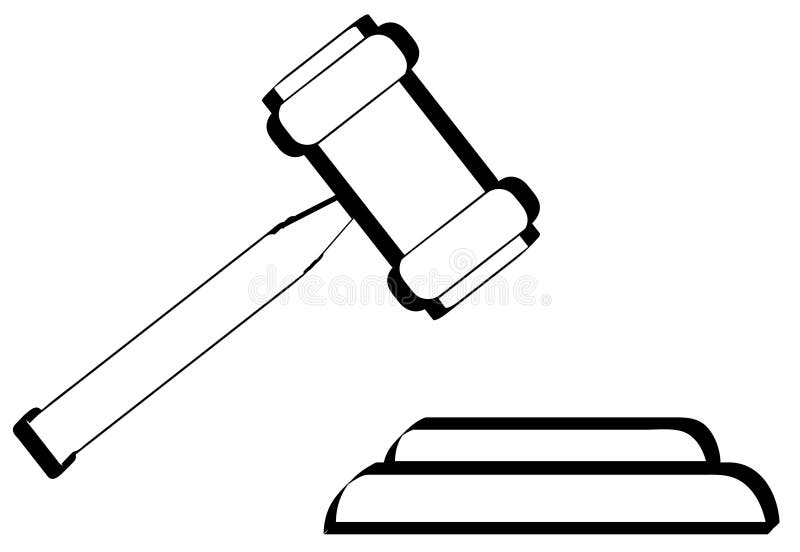 Gavel outline stock vector. Illustration of court, auction 4701934