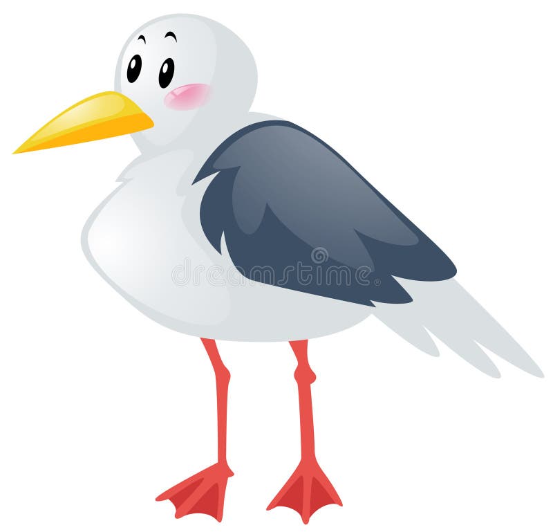 Gaviota en el fondo blanco stock de ilustración Gaviota en el fondo blanco stock de ilustración