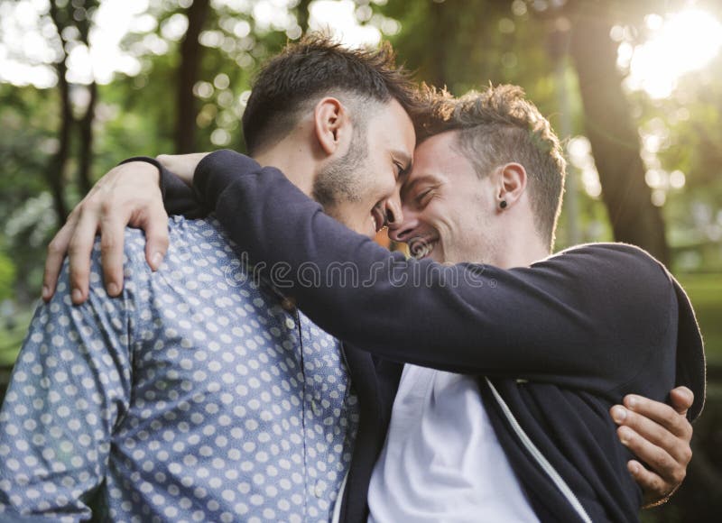 Gay Couple Love Outdoors Concept