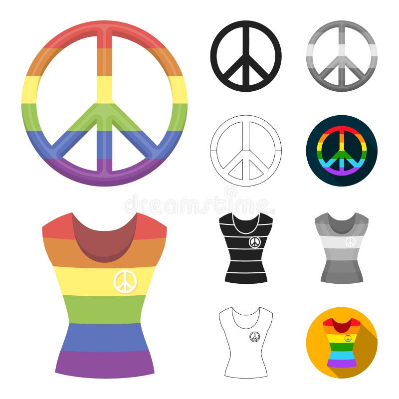 Gay And Lesbian Cartoon Black Flat Monochrome Outline Icons In Set