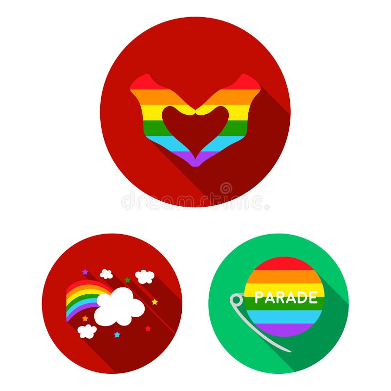 Gay And Lesbian Flat Icons In Set Collection For Design Sexual Minority And Attributes Vector