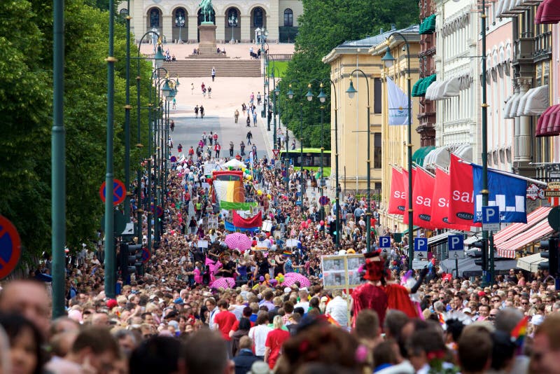 Pride parade in Oslo editorial photo. Image of crowd - 20051341
