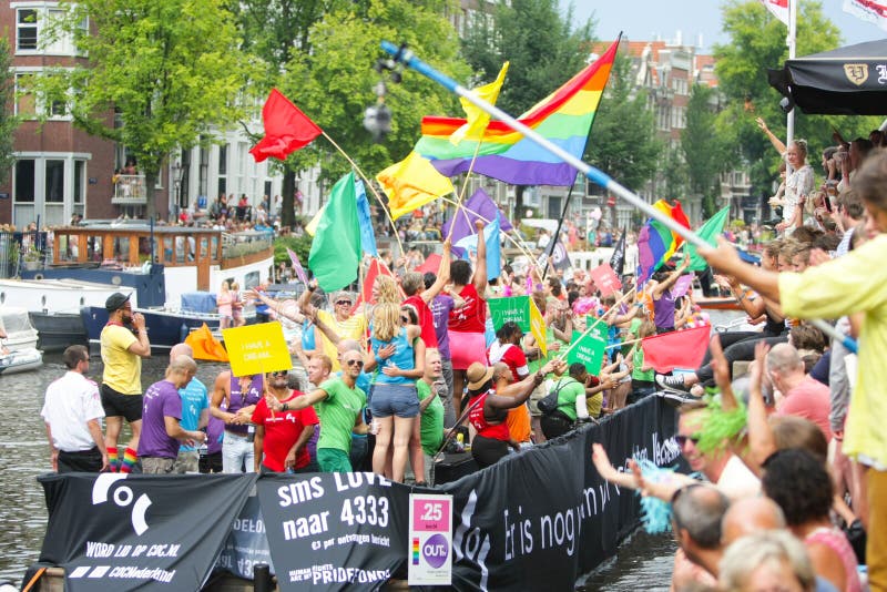 Gay Pride Canal Parade Amsterdam 2014 Editorial Image Image Of Canal Boats 44490060