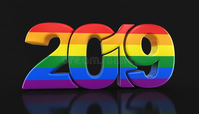 Gay Pride Color New Year 2019. Image with clipping path.