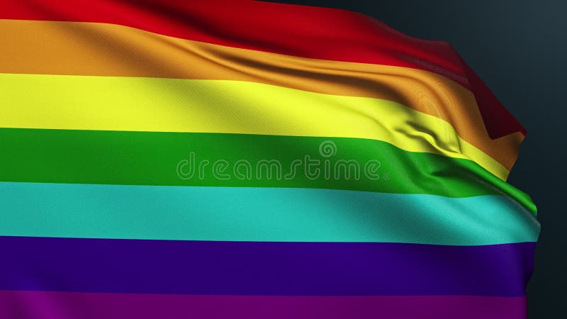 Gay Flag LGBT Waving in Wind Video Footage Full HD. Realistic Gay Flag ...