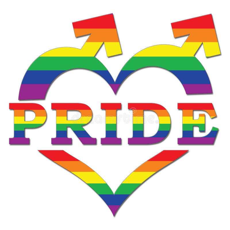 Gay Pride in Heart Shape and Arrows