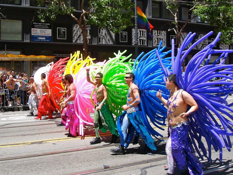 Gay Pride San Francisco Rainbow Balloon Costumes. 