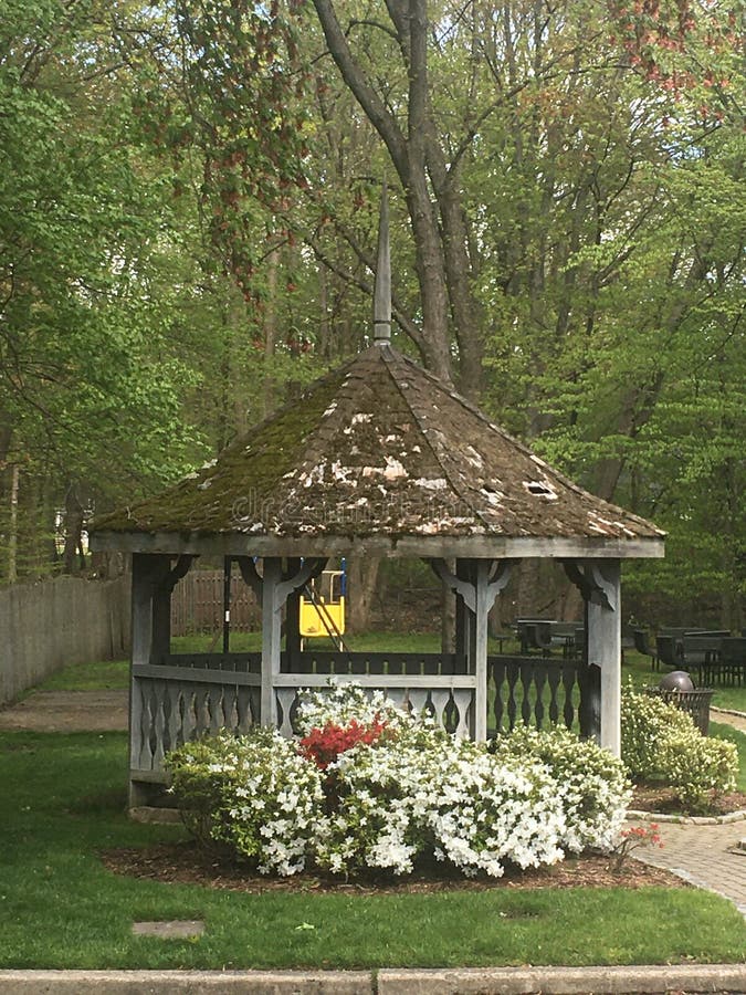 Gazebo with Flowers in Nature Stock Image Image of outside, nature