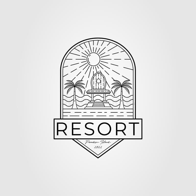Gazebo or Lounge Resort at the Beach Logo Vector Illustration Design ...