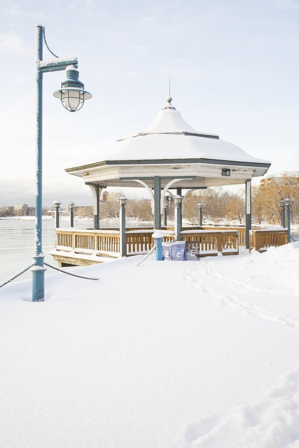 Gazebo in Snow stock photo. Image of small, seasons, town 36163474