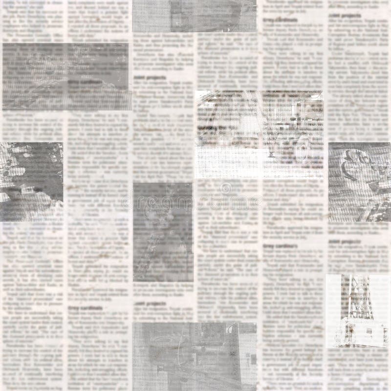 Newspaper seamless pattern with old unreadable text and images. Vintage blurred paper news texture square background. Textured page. Gray beige collage. Front top view. Newspaper seamless pattern with old unreadable text and images. Vintage blurred paper news texture square background. Textured page. Gray beige collage. Front top view