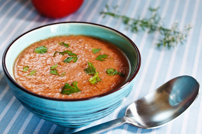 Gazpacho , Spanish Tomato Based Cold Vegetable Soup Stock Image Image