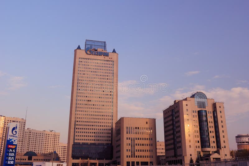Gazprom huvudkontor i Moscow arkivfoton Gazprom huvudkontor i Moscow arkivfoton