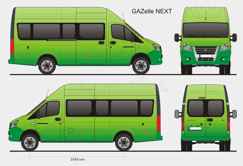 Gazzella russa LWB seguente del bus del passeggero illustrazione vettoriale Gazzella russa LWB seguente del bus del passeggero illustrazione vettoriale