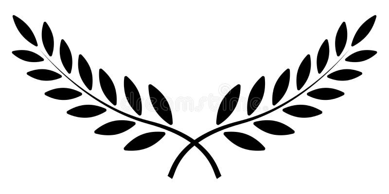 Gałązka oliwna, Laurowy wianek, wektorowy zwycięzca nagrody symbol, szyldowy zwycięstwo i bogactwo w imperium rzymskim