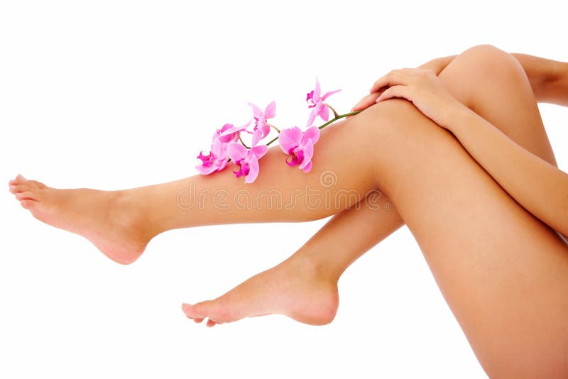 gałęziasty copyspace iść na piechotę orchidei nad kobietą fotografia stock gałęziasty copyspace iść na piechotę orchidei nad kobietą fotografia stock