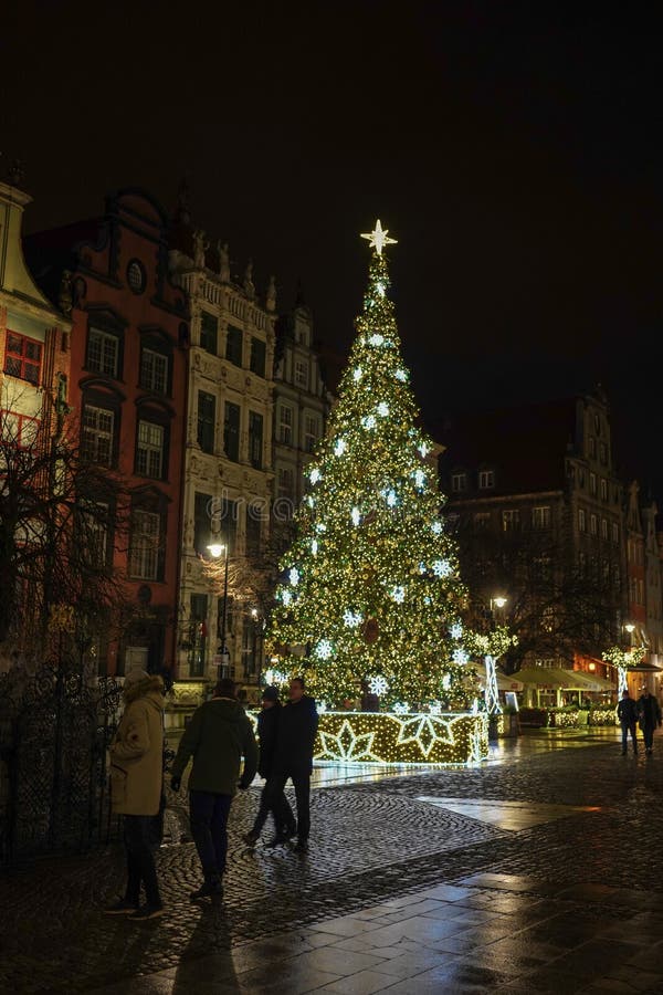 Gdansk, Poland - December 13, 2018: Christmas decorations in the old town of Gdansk , Poland royalty free stock image Gdansk, Poland - December 13, 2018: Christmas decorations in the old town of Gdansk , Poland royalty free stock image