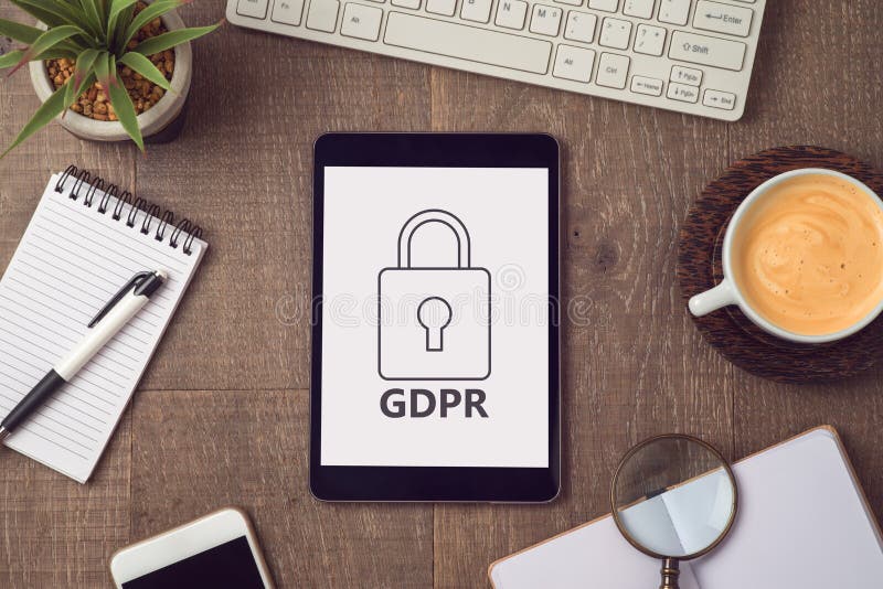GDPR, Algemeen Gegevensbeschermingverordening concept stock afbeelding