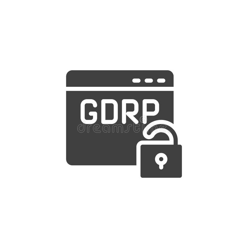 GDPR browser insecure vector icon royalty free illustration