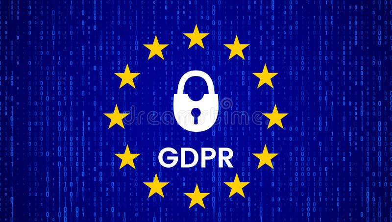 GDPR - Datenschutzgesetz der Europäischen Gemeinschaft Moderne Fahne mit EU-Flagge und Schutzsymbol Vektor stock abbildung GDPR - Datenschutzgesetz der Europäischen Gemeinschaft Moderne Fahne mit EU-Flagge und Schutzsymbol Vektor stock abbildung