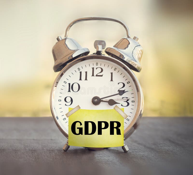 GDPR General Data Protection Regulation alarm clock stock image