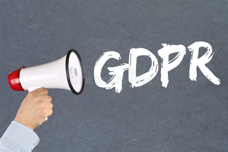 GDPR General Data Protection Regulation EU European Union websites internet megaphone royalty free stock image