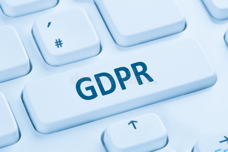 GDPR General Data Protection Regulation EU European Union websites internet blue computer keyboard stock photo