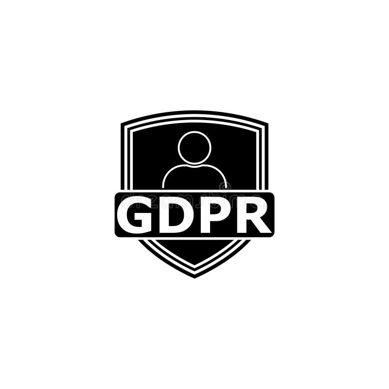 GDPR shield icon isolated on white background royalty free illustration