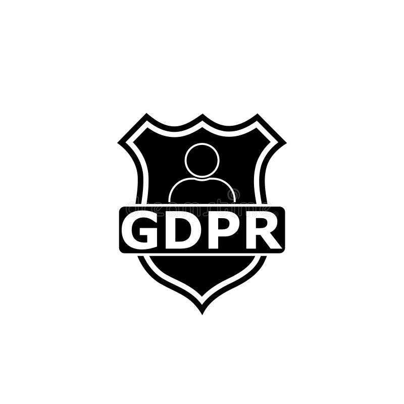 GDPR shield icon isolated on white background royalty free illustration