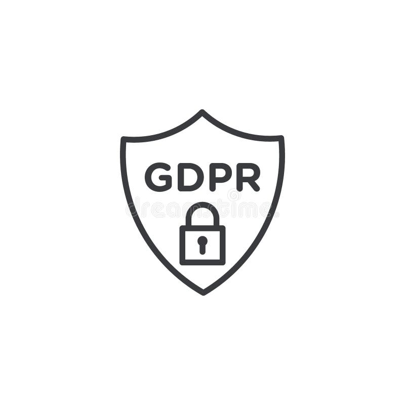 GDPR shield icon vector set on white background royalty free illustration
