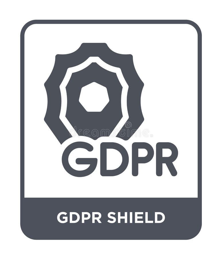 Gdpr shield icon in trendy design style. gdpr shield icon isolated on white background. gdpr shield vector icon simple and modern royalty free illustration